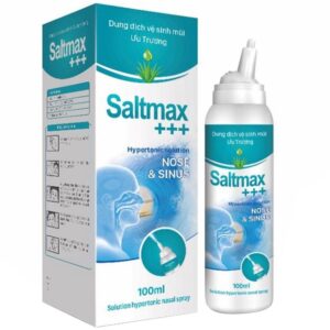 Dung dịch xịt mũi Saltmax+++ 100ml Hóa Dược dùng vệ sinh mũi, loại bỏ gỉ mũi, chất nhầy, bụi bẩn