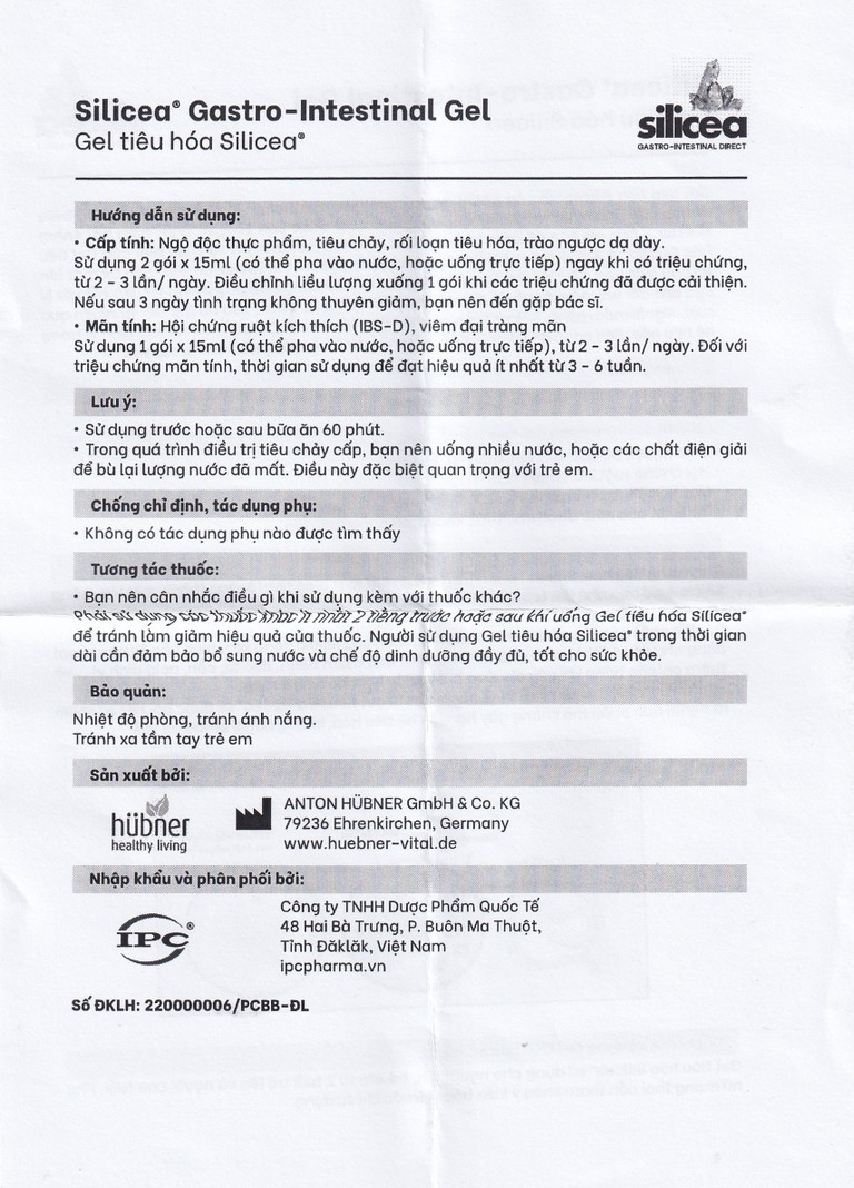Gel tiêu hoá Silicea hỗ trợ điều trị các triệu chứng về đường tiêu hóa (30 gói x 15ml)