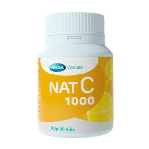 Viên uống NAT C 1000 bổ sung vitamin C tăng cường đề kháng, giảm cảm cúm, cảm lạnh (Lọ 30 viên)