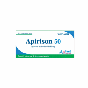 Thuốc Apirison 50mg Apimed cải thiện triệu chứng tăng trương lực cơ (3 vỉ x 10 viên)