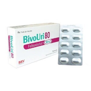 Thuốc Bivouri 80 Febuxostat: Điều trị gút và tăng Acid Uric máu (Hộp 3 vỉ, 6 vỉ x 10 viên)