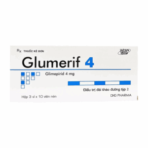 Thuốc Glumerif 4 DHG điều trị bệnh đái tháo đường tuýp 2 (3 vỉ x 10 viên)