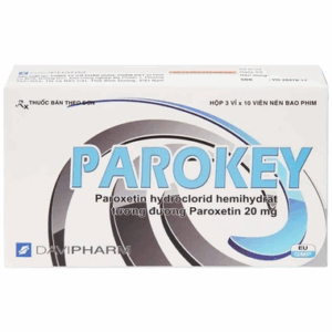 Thuốc Parokey 20mg DaViPharm điều trị trầm cảm, rối loạn ám ảnh cưỡng bức (3 vỉ x 10 viên)