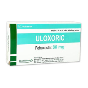 Thuốc Uloxoric 80mg Herabiopharm điều trị tăng acid uric máu (3 vỉ x 10 viên)