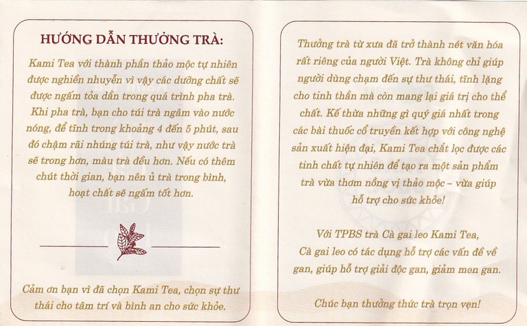 Trà Thảo Dược Cà Gai Leo Kami Tea (20 túi lọc x 2g)