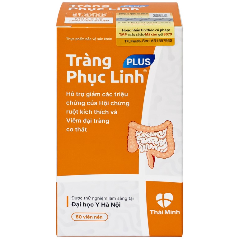 Viên uống Tràng Phục Linh Plus Thái Minh hỗ trợ giảm các triệu chứng của hội chứng ruột kích thích (80 viên)