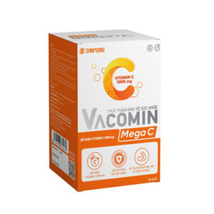 Viên uống Vacomin Mega C bổ sung vitamin C Hỗ trợ tăng đề kháng, hấp thu sắt, đẹp da (Hộp 60 viên)