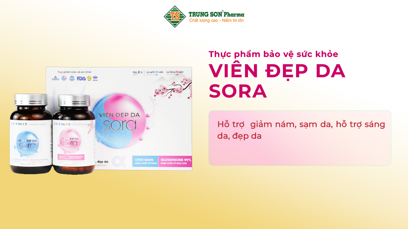 vien-uong-sora-ho-tro-dep-da-hop-2-chai-x-30-vien Thực phẩm bảo vệ sức khỏe VIÊN ĐẸP DA SORA hỗ trợ giảm nám, sạm da, hỗ trợ sáng da, đẹp da
