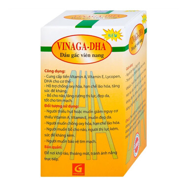 Dầu gấc viên nang Vinaga-DHA: Bổ sung DHA, chống lão hóa, tăng cường thị lực