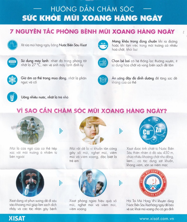 Xịt mũi nước biển sâu Xisat 75ml xịt sạch thông mũi dùng cho trẻ em